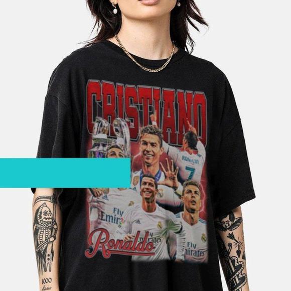 Ronaldo T Shirt Retro Ronaldo Shirt Oversize Shirt Retro - Picture 1 of 4